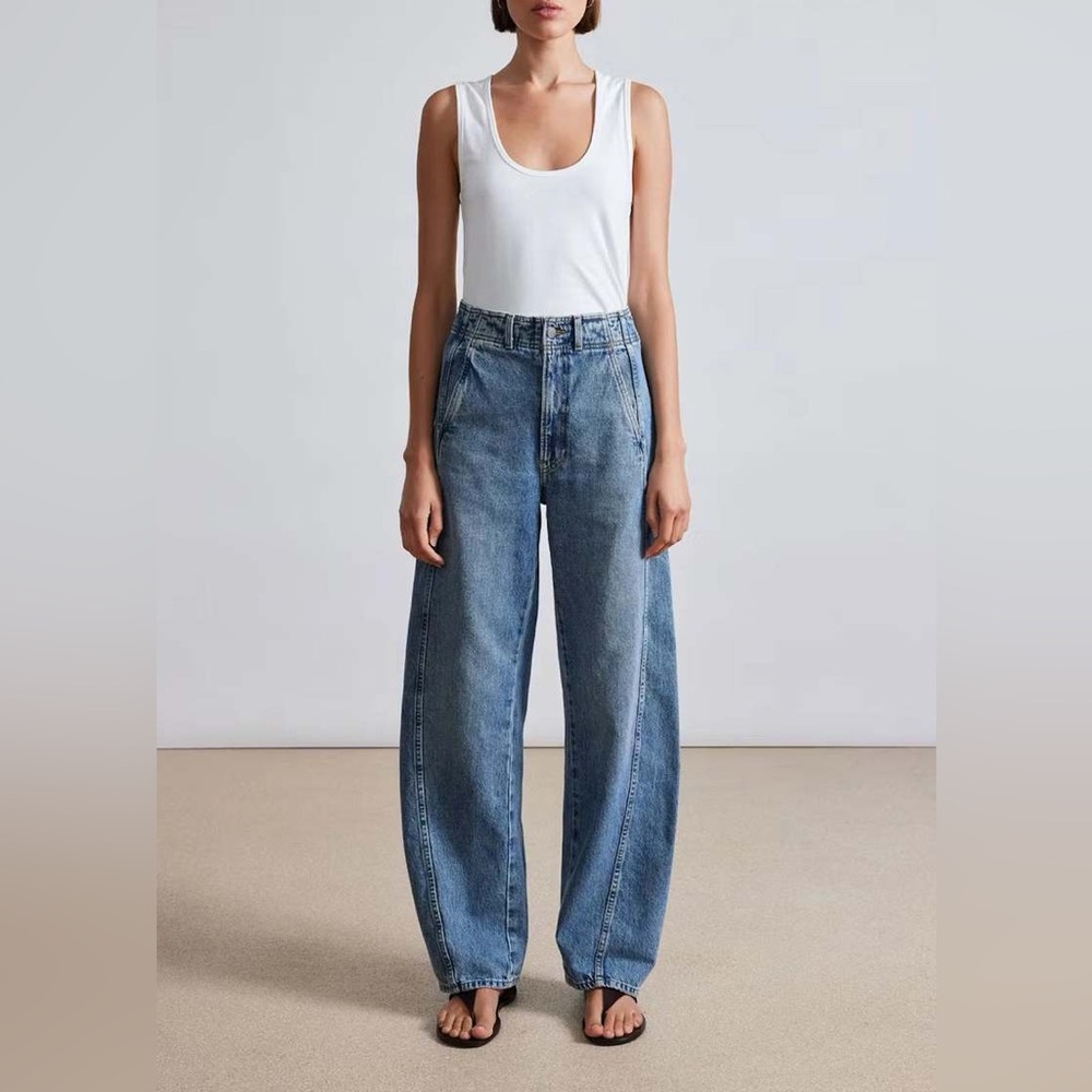 Apiece Apart Meridian Barrel Jeans in Austin Wash